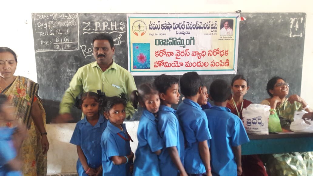 Coronavirus preventive medicine distributed by UARDT at  Rajavommangi Tribal Villages on 5-Feb-2020