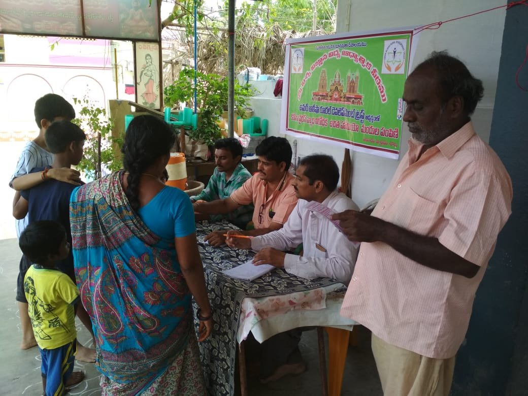 Coronavirus preventive medicine distributed by UARDT at Near Brahamam Temple, Eluru on 08-March-2020