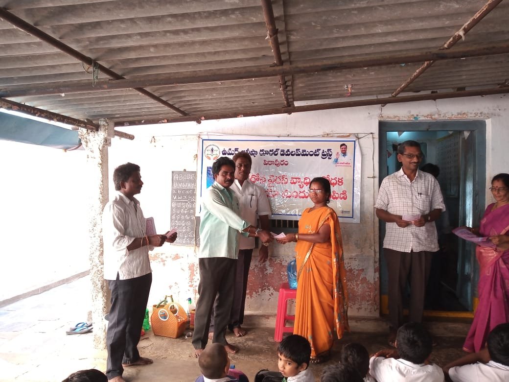 Coronavirus preventive medicine distributed by UARDT at Siddhartha School, Manchili Village on 10-March-2020