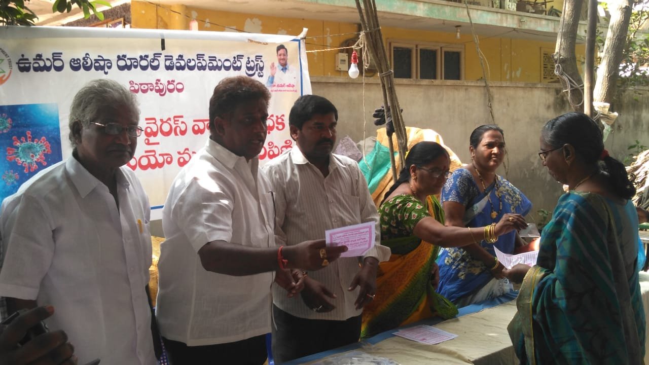Coronavirus preventive medicine distributed by UARDT at Vallurupalle Village on 12-March-2020