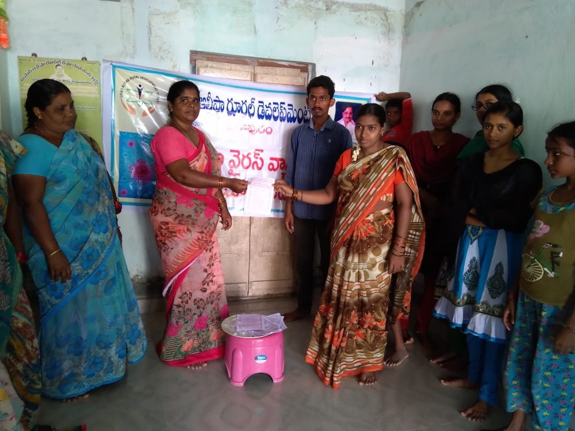 Coronavirus preventive medicine distributed by UARDT at Ravipadu Peetham Ashram, Ravipadu Village on 21-March-2020