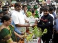 Telangana State Greater Hyderabad Municipal Corporation Mayor Bonthu Rammohan Garu distributing the free plants to the people at KBR National Park through our Trust UARDT. Biodiversity Director also participated in the program.